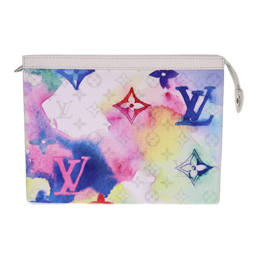 LOUIS VUITTON Pochette Voyage Monogram Watercolor Colorful Shoulder Bag White